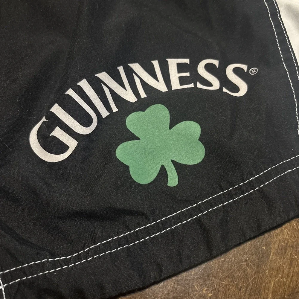 Guinness Official Merch Men's Swimming Trunks Shorts Size Large Mesh Lined Beer